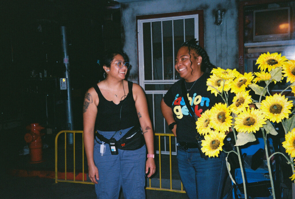 Diana M. and Tavia C. working on set for "Chimera"