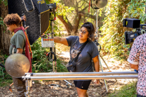 Marlene Luna on the set of "Chuck and Fern"