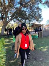 Tavia Cliger on set