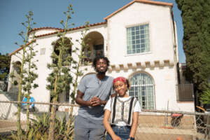 Mentor David on set with PA participant Ashante