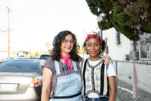 Mentor Kimberly with PA Ashante on set
