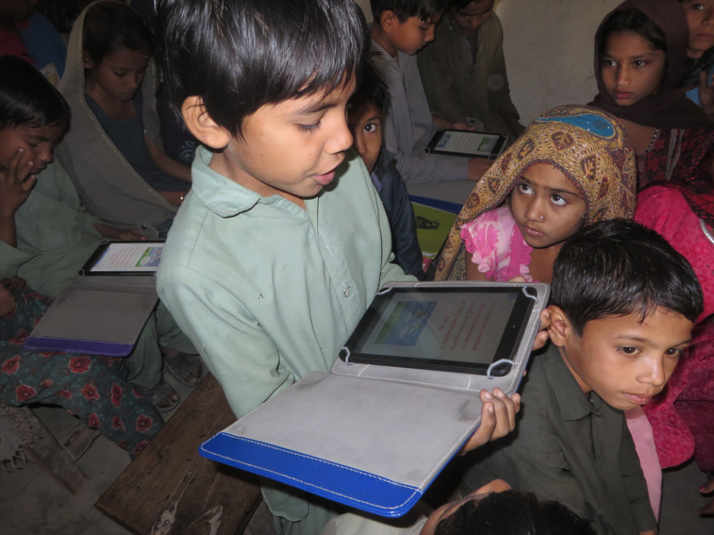 100 E-Learning Tabs aid to children in rural Sindh