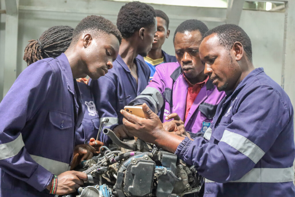 Students during a practical training session.