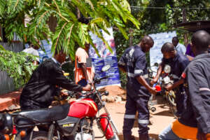 Boda boda Youth Empowerment beneficiaries at work