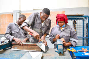 Trainees on an Electrical Fitter practical session