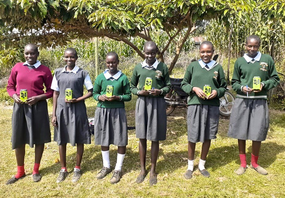 Girls at rural Maasai school with our Fenix radio-