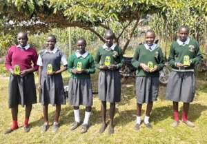 Girls at rural Maasai school with our Fenix radio-