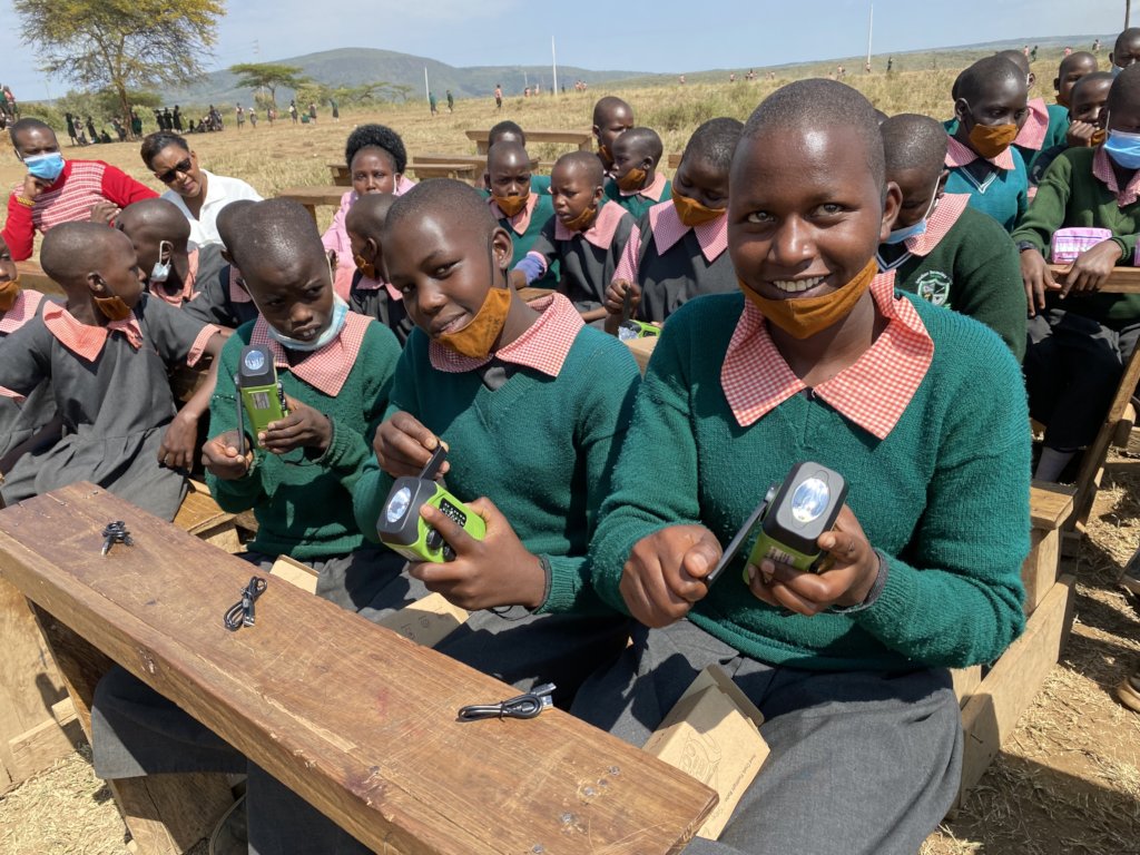 Grade 6 & 7 girls in Narok county with radios