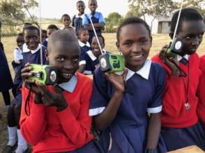 Maasai girls with their Eslia radios