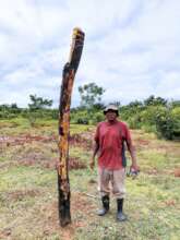 Farmer with foxlight installed on his farm.