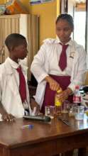 Demonstrating science experiment