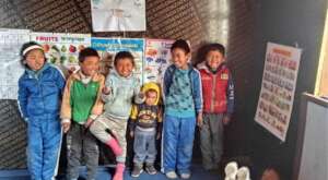 Muchu school children in a playful mood