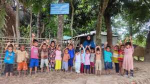 KIDS gathering Infront of a ECD Centre