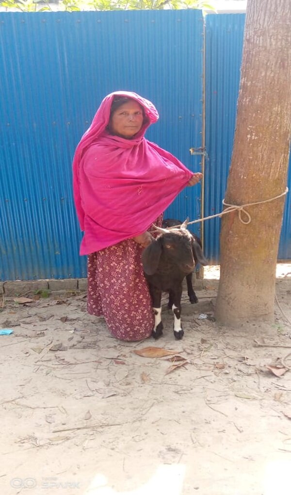 Poor mother provided a goat for Income Generation