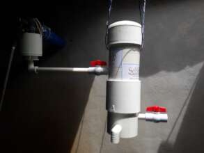 The new filtration system is made out of PVC pipe
