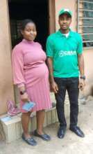 Our Project Leader with the antenatal care patient