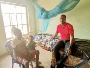 Our Project Leader with the nursing mother