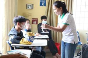 Our English Teacher, Soury, in the Learning Center