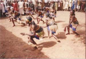 Community folk dance by girls in Ebonyi state