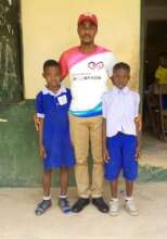 Our Project Leader with the children
