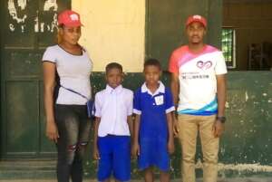 Our team with the children