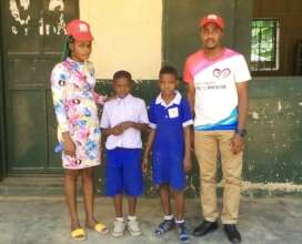 Our team with the children