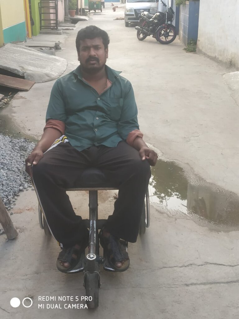 Wheelchair for spinal cord injured victim