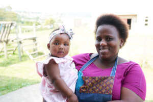 Nwabisa one of our sewers, and her grand daughter.