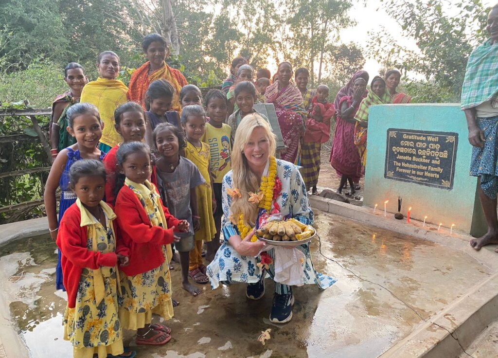 Donor visiting her well - Odisha India