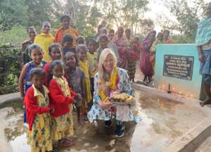 Donor visiting her well - Odisha India
