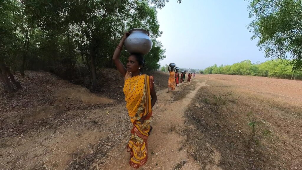 Long walk back from the water hole