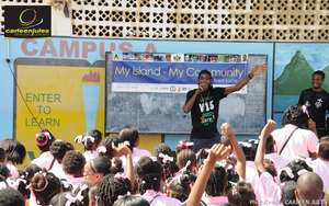 Musicians perform for students