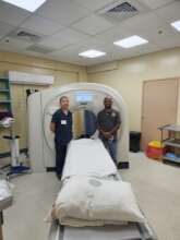Koji Hamano with MRI machine