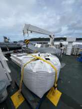 Crane & construction materials on board Kensing II