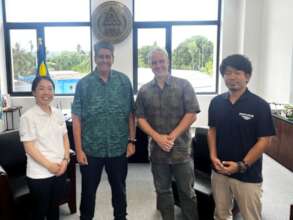 Palau's President Whipps with Peace Winds staff