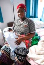 Amani and her healthy baby boy
