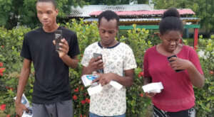 Blind students with specialized cell phones