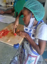 One student at cooking school