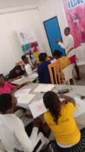 Colouring session at our girls creative space