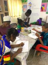 Drawing and colouring session