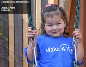 Alicia on her swing