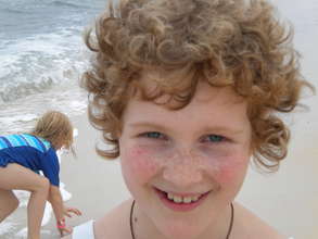 Lilly on the shores of the Caribbean