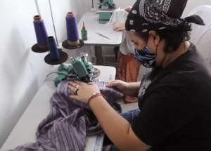 Students learn how to use the new machines