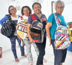 Eldorado Embroiderers model a new product