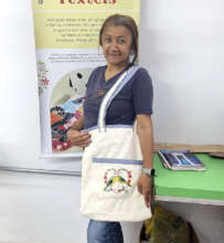 Joana with her new design