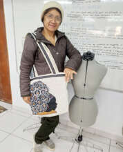 Joana models a new bag design