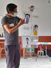 The teacher explains the rules of the workshop