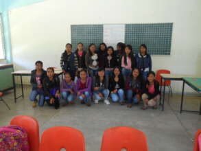 Group of rural high school girls participating in