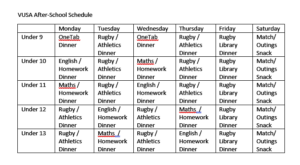 Weekly Schedule