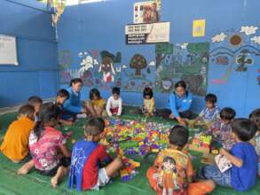 Children are playing and learning.